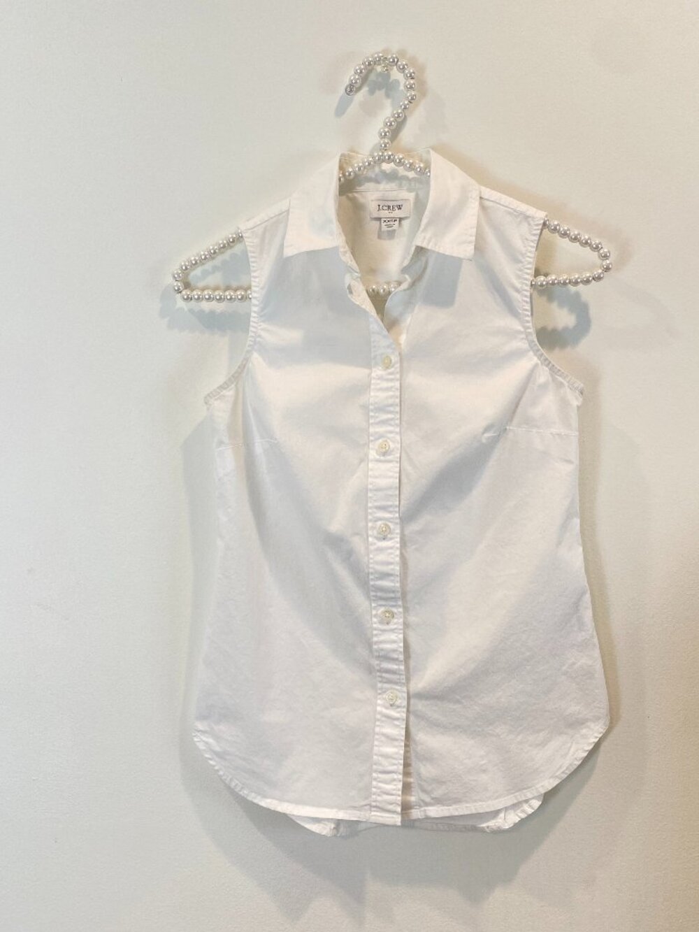 J.Crew Sleeveless Cotton Poplin Shirt in Signature Fit